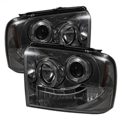 Spyder Ford F250/350/450 Super Duty 05-07 Projector Headlights LED Halo- LED Smke PRO-YD-FS05-HL-SM SPYDER