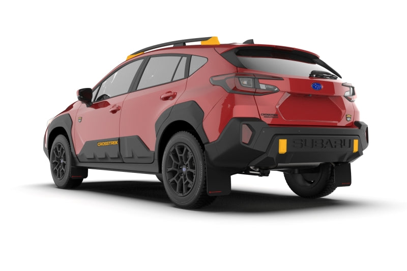 Rally Armor 2024 Subaru Crosstrek (Wilderness Only) Black UR Mudflap W/Wild-Orange Logo No Drill Req