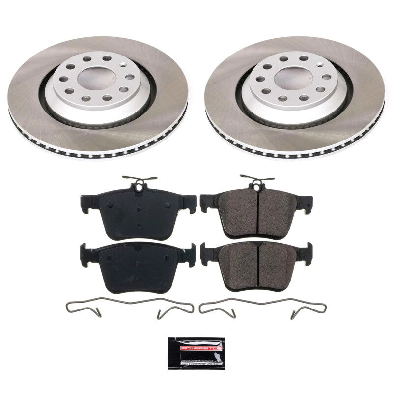 Power Stop 15-19 Volkswagen Golf R Rear Semi-Coated Rotor Kit PowerStop