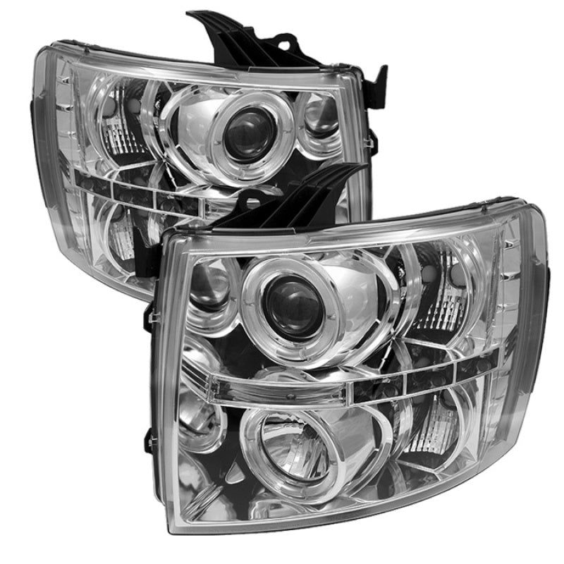 Spyder Chevy Silverado 1500 07-13 Projector Headlights LED Halo LED Chrm PRO-YD-CS07-HL-C SPYDER