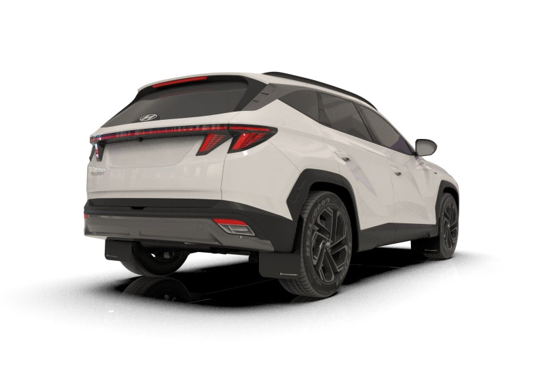 Rally Armor 2025+ Hyundai Tucson (Excl. ICE & XRT) Black UR Mud Flap w/ White Logo