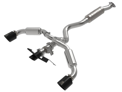 aFe 23-24 Toyota GR Corolla L3 1.6L (t) Gemini XV 3in to 2-1/2in Cat Back Exhaust w/ Black Tips aFe