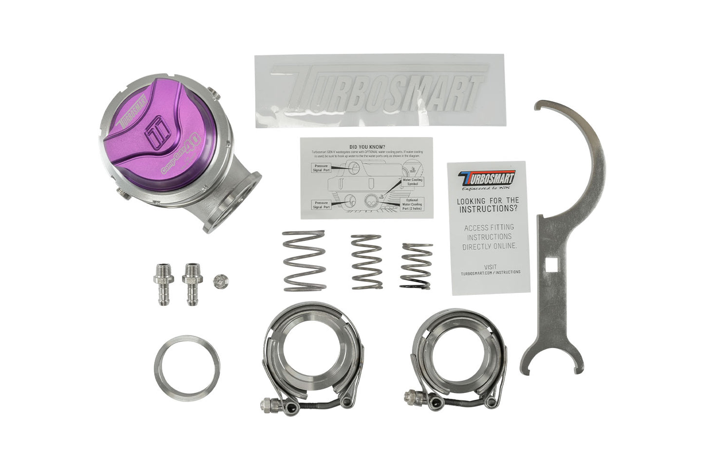 Turbosmart GenV CompGate40 14psi External Wastegate (Purple) - TS-0552-1013 Turbosmart