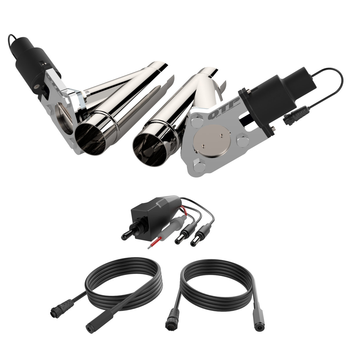 QTP Dual 2.25 Inch Electric Exhaust Cutout Combo Kit (Universal) - QTEC45CP QTP