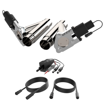 QTP Dual 2.25 Inch Electric Exhaust Cutout Combo Kit (Universal) - QTEC45CP QTP