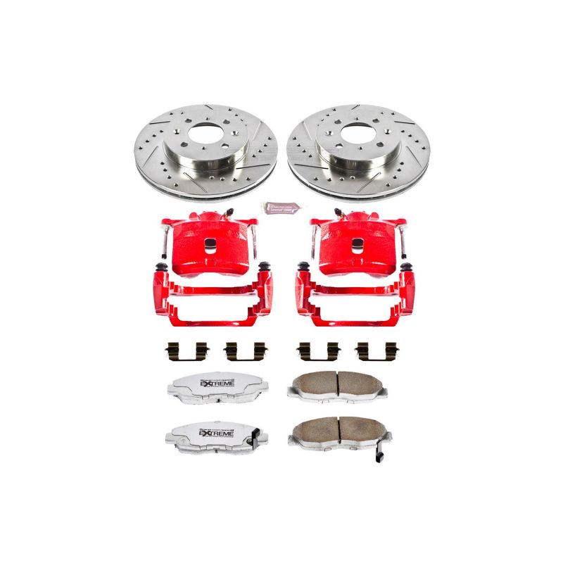 Power Stop 01-05 Honda Civic Front Z26 Street Warrior Brake Kit w/Calipers PowerStop
