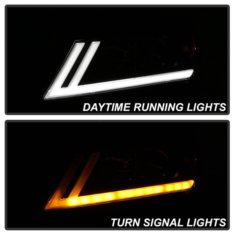 xTune 14-18 Chevy Impala (Excl Limited) DRL Halogen Proj Headlights - Blk (PRO-JH-CIM15-LB-BK) SPYDER