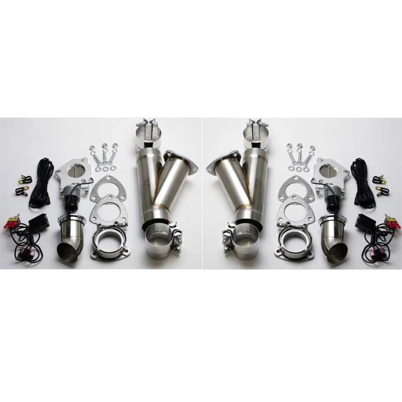 Granatelli 4.0in Alum Mild Steel Electronic Dual Slip Fit Exhaust Cutout w/Band Clamps Granatelli Motor Sports