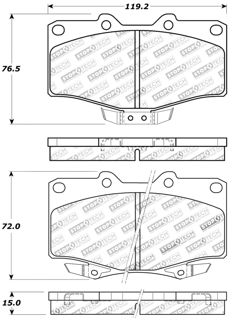 StopTech Sport Brake Pads w/Shims and Hardware - Rear Stoptech