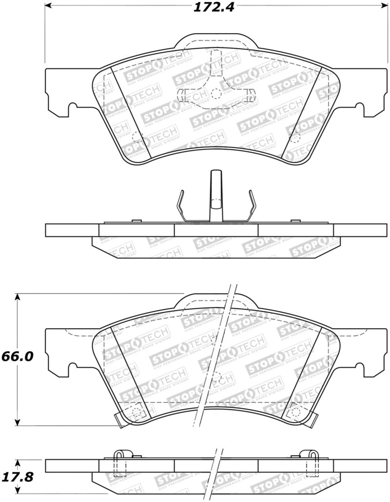 StopTech Premium Ceramic Brake Pads - 308.08570 Stoptech