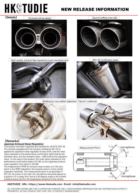 HKSTUDIE EXHAUST for BMW G80/G82 Comp HKS