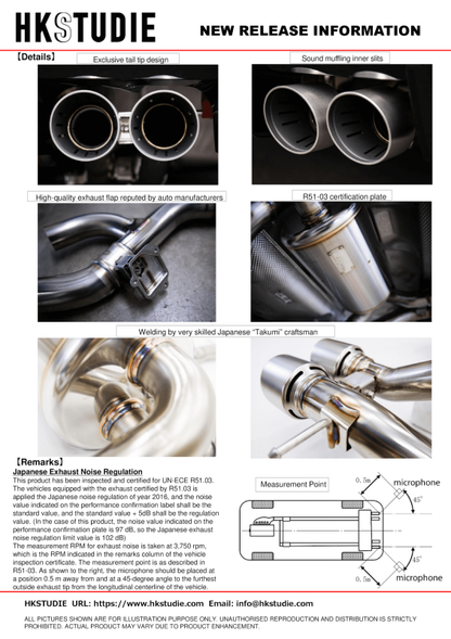 HKSTUDIE EXHAUST for BMW G80/G82 Comp HKS