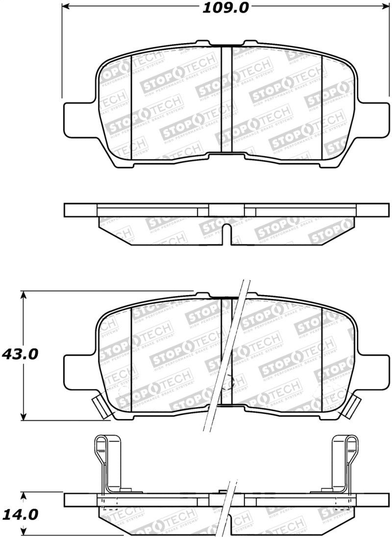StopTech Premium Ceramic Brake Pads - 308.09990 Stoptech