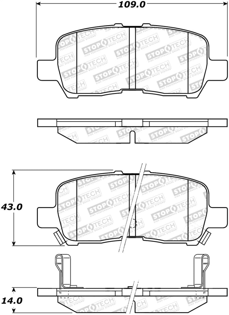 StopTech Premium Ceramic Brake Pads - 308.09990