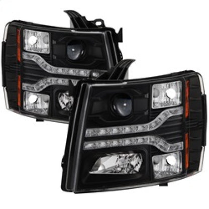 Spyder Chevy Silverado 1500 07-13 V2 Projector Headlights - LED DRL - Black PRO-YD-CS07V2-DRL-BK SPYDER
