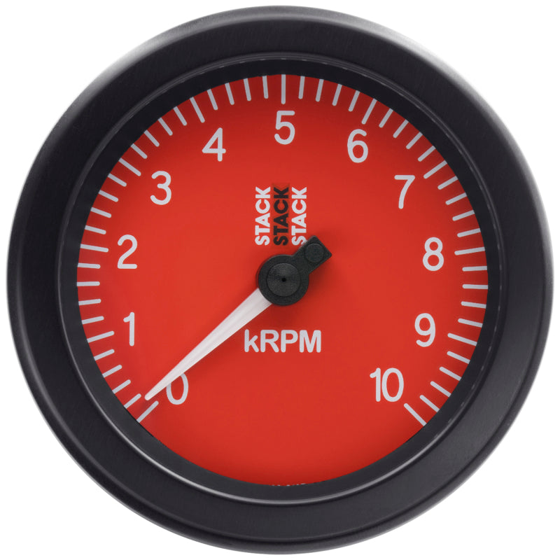 Autometer Stack Sport 88mm 0-10K RPM Tachometer - Red ST100-010R