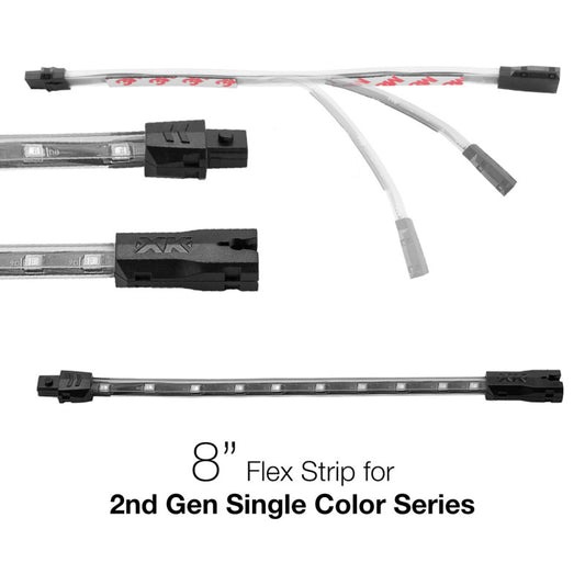 XKGlow LIGHT BLUE - 2nd Gen Single Color 8in Flex Strip Single Color - Part XK-2P-S-8-AB