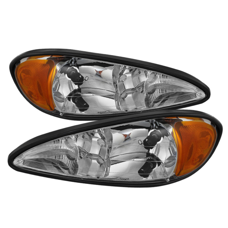 Xtune Pontiac Grand Am 99-05 Crystal Headlights Chrome HD-JH-PGAM99-AM-C SPYDER