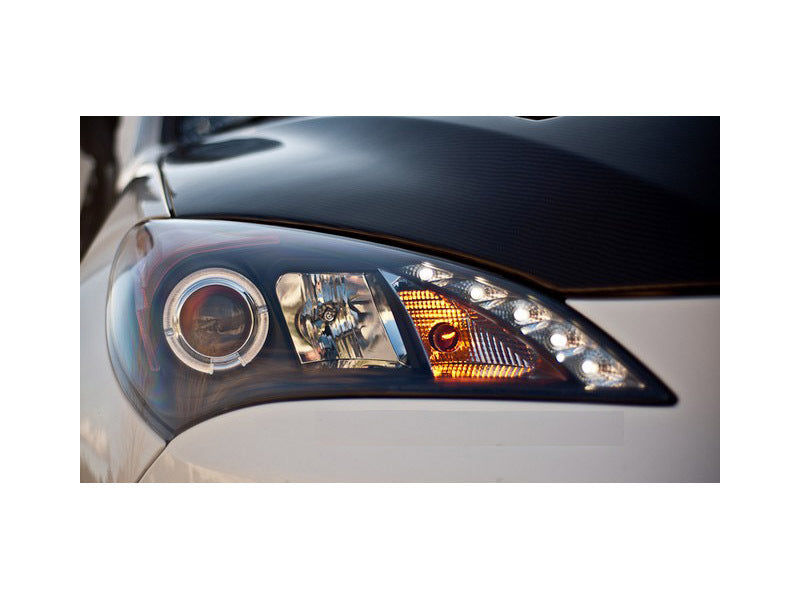 Spyder Hyundai Genesis 10-12 Projector Halogen Model- LED Halo DRL Blk PRO-YD-HYGEN09-DRL-BK SPYDER