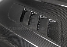 Load image into Gallery viewer, Anderson Composites 2015 - 2017 Mustang Double Sided Carbon Fiber Ram Air Hood - AC-HD15FDMU-AB-DS