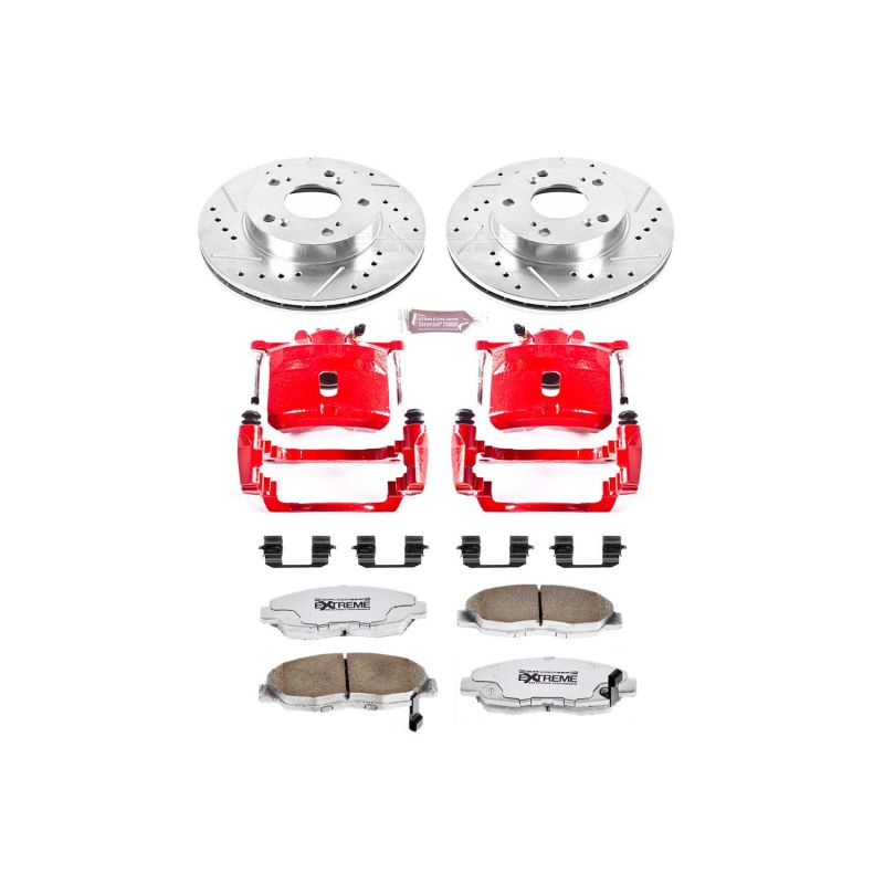 Power Stop 06-11 Honda Civic Front Z26 Street Warrior Brake Kit w/Calipers PowerStop