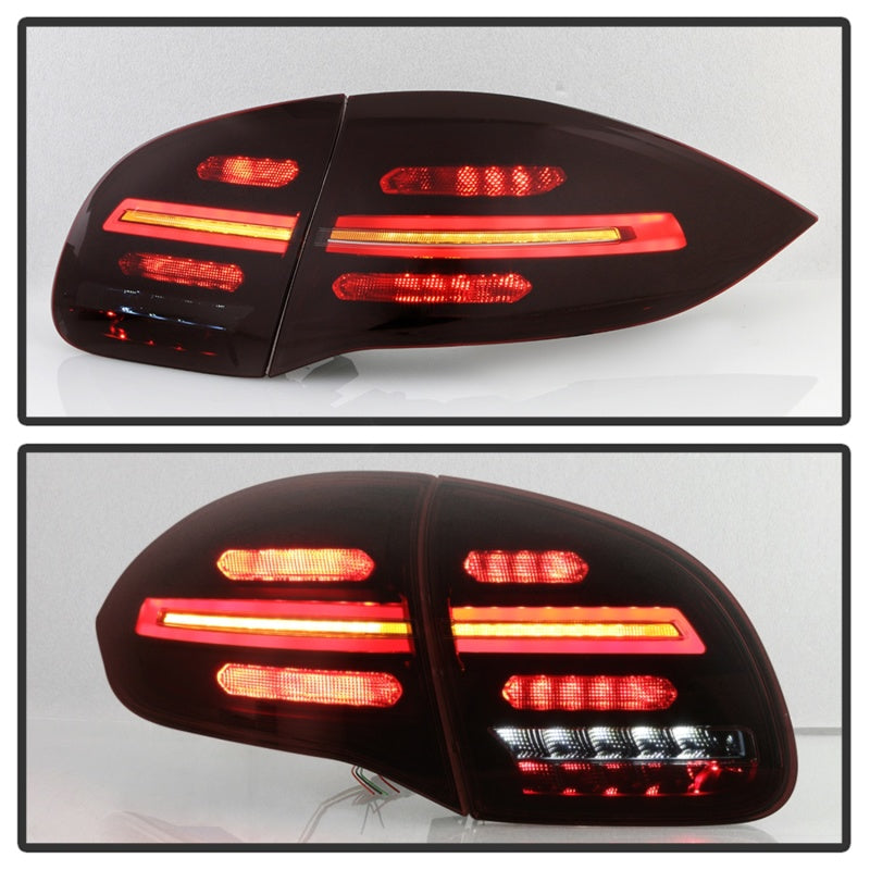Spyder Porsche Cayenne 958 11-14 LED Tail Lights - Sequential Signal - Red Smoke SPYDER