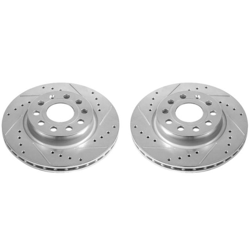 Power Stop 2014 Volkswagen Golf Front Evolution Drilled & Slotted Rotors - Pair PowerStop