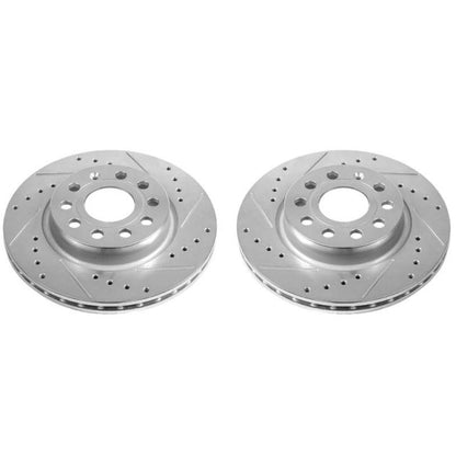 Power Stop 2014 Volkswagen Golf Front Evolution Drilled & Slotted Rotors - Pair PowerStop