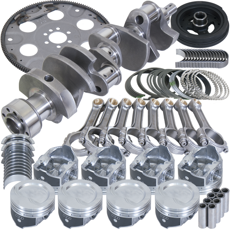 Eagle Chevy 350 1Pc 3.750in Crank 5.700in I-Beam Rod 4.040in Pistons 153 Tooth FP Balanced Assembly