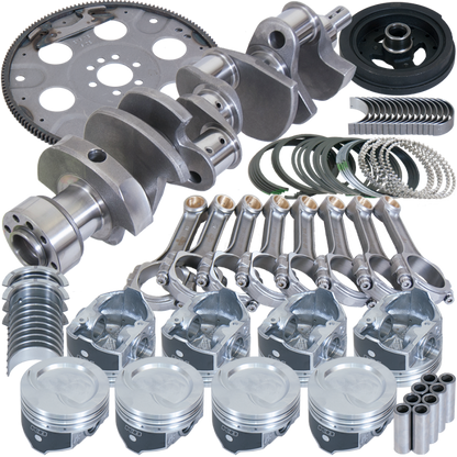 Eagle Chevy 350 1Pc 3.750in Crank 5.700in I-Beam Rod 4.040in Pistons 153 Tooth FP Balanced Assembly