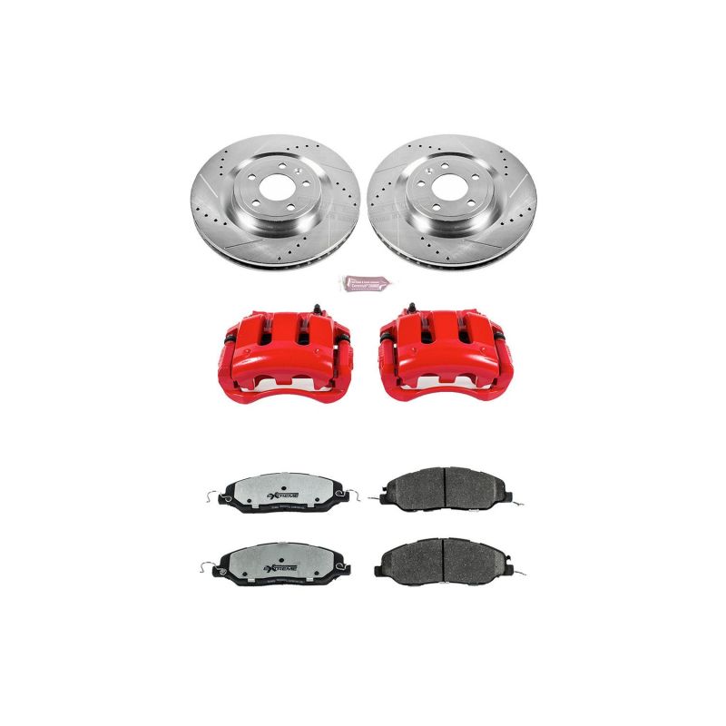 Power Stop 11-14 Ford Mustang Front Z26 Street Warrior Brake Kit w/Calipers PowerStop