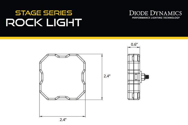 Diode Dynamics Stage Series SXS Rock Light Installer Kit, RGBW M8 w/Controller (4-pack) Diode Dynamics