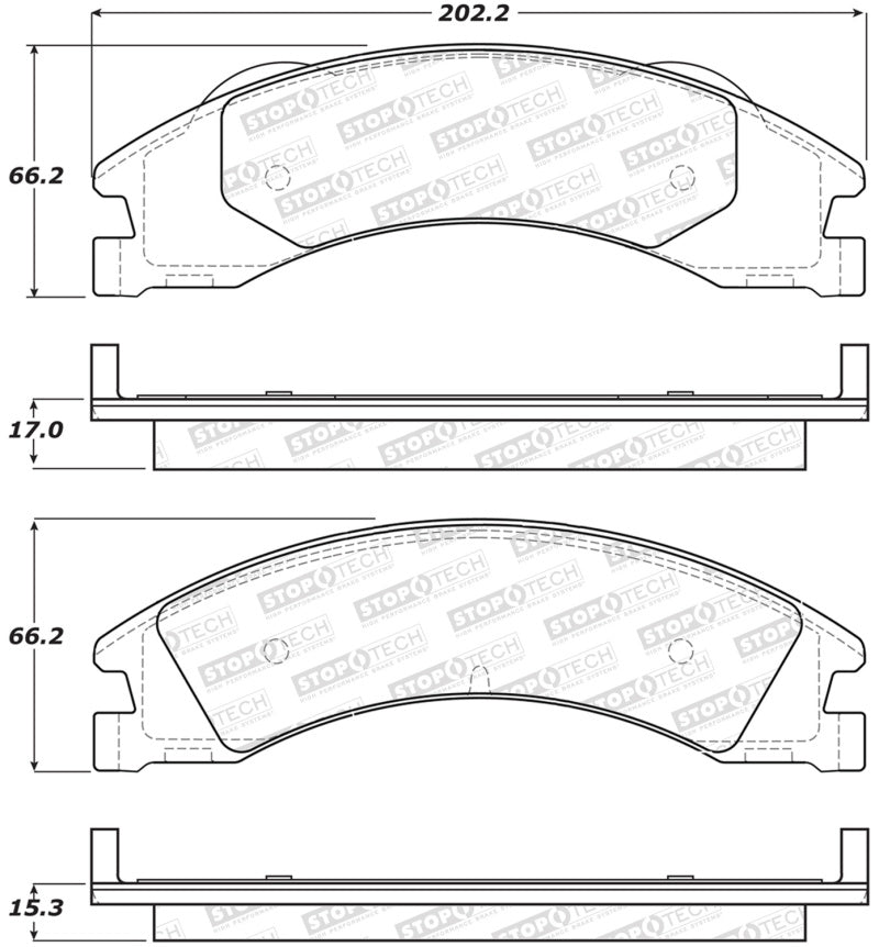 StopTech Premium Ceramic Front Brake Pads - 308.13291 Stoptech