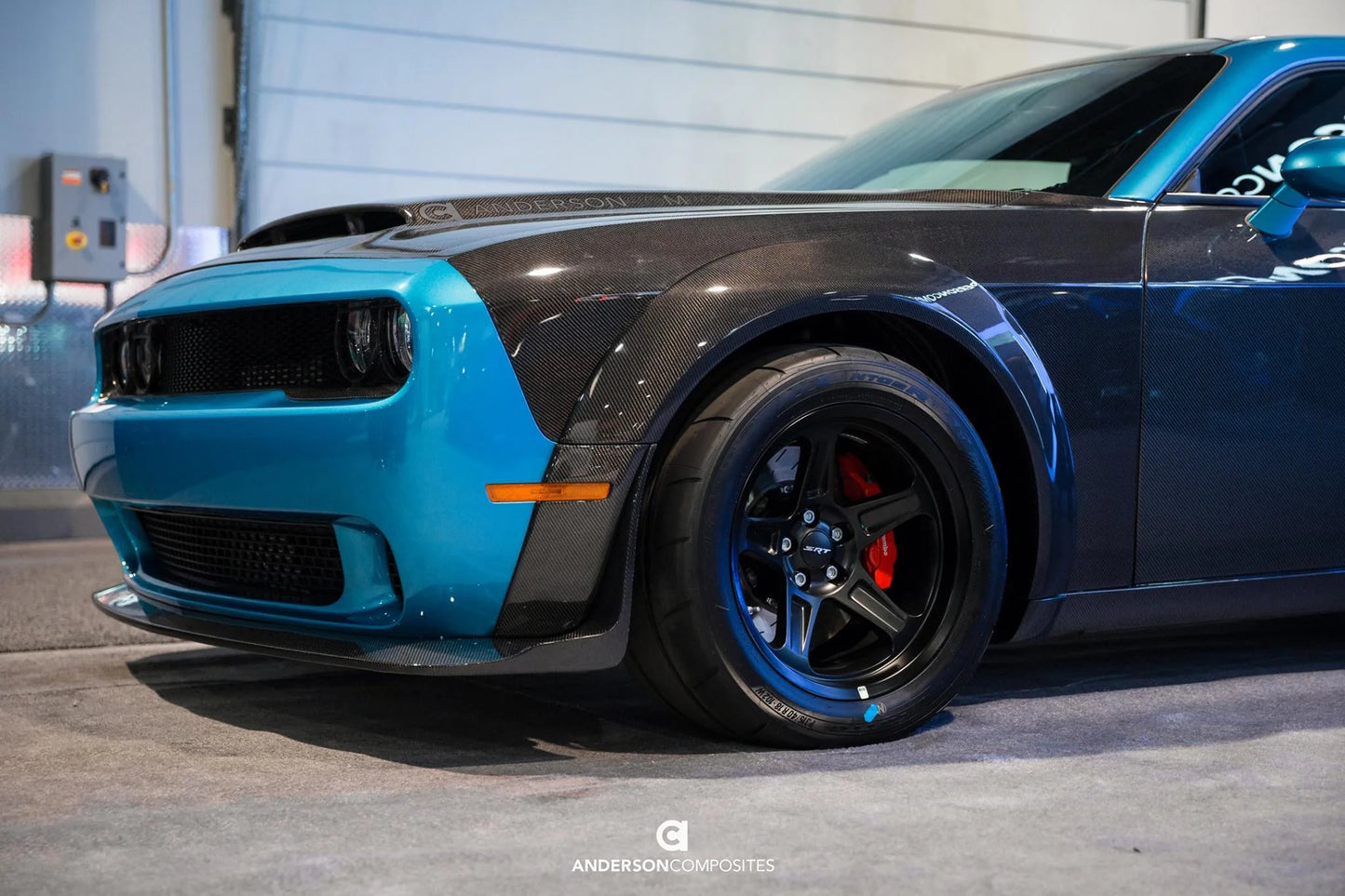 Anderson Composites 2018 - 2023 Dodge Challenger Hellcat Widebody/Demon/Redeye Carbon Fiber Front Fender Flare Extensions - AC-FBC18DGCHHC