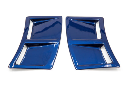 OLM S207 Style Paint Matched Rear Bumper Vent Inserts - Galaxy Blue Pearl - 2015-2021 Subaru WRX / STI