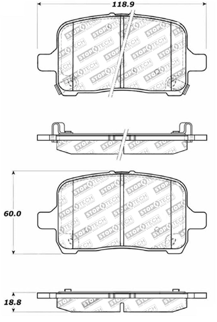 StopTech Premium Ceramic Brake Pads - 308.10280