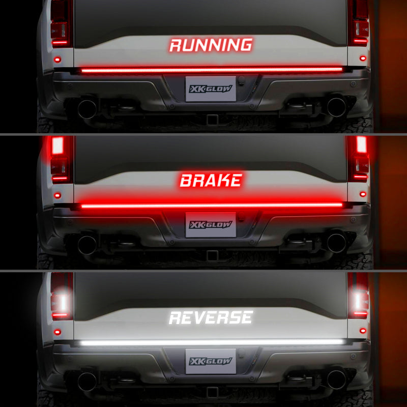 XK Glow Jeep & Truck Running Board Light w/ Turn Signal 2x48in White + Amber XKGLOW