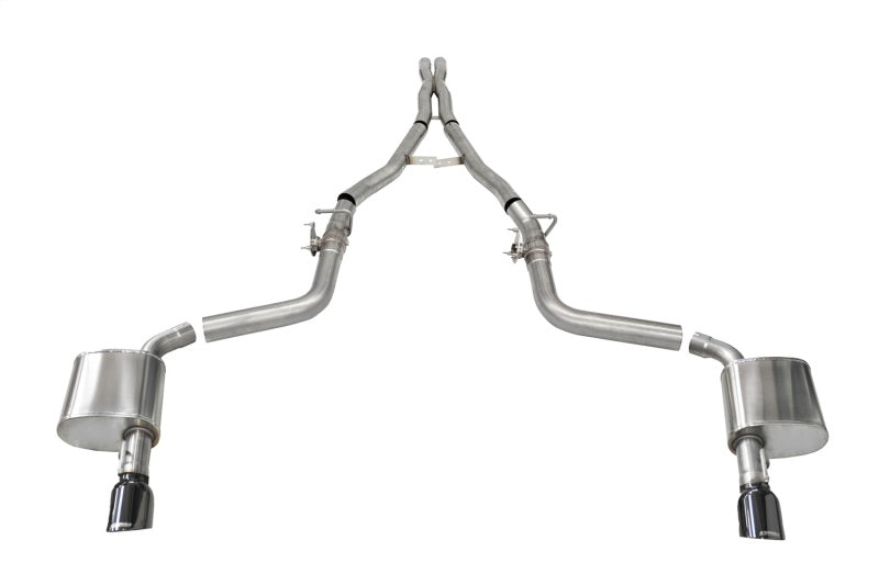 Corsa 15-21 Charger SRT/Hellcat/Redeye 2.75in Valved Catback DRE w/ Single 4.5in Blk PVD Tips CORSA Performance