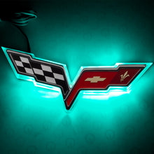 Load image into Gallery viewer, Oracle Chevrolet Corvette C6 Illuminated Emblem - Dual Intensity - Aqua SEE WARRANTY