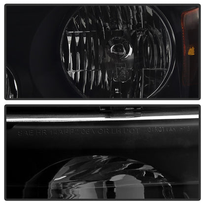 Xtune Ford F150 04-08 Amber Crystal Headlights Black Smoked HD-JH-FF15004-AM-BSM SPYDER