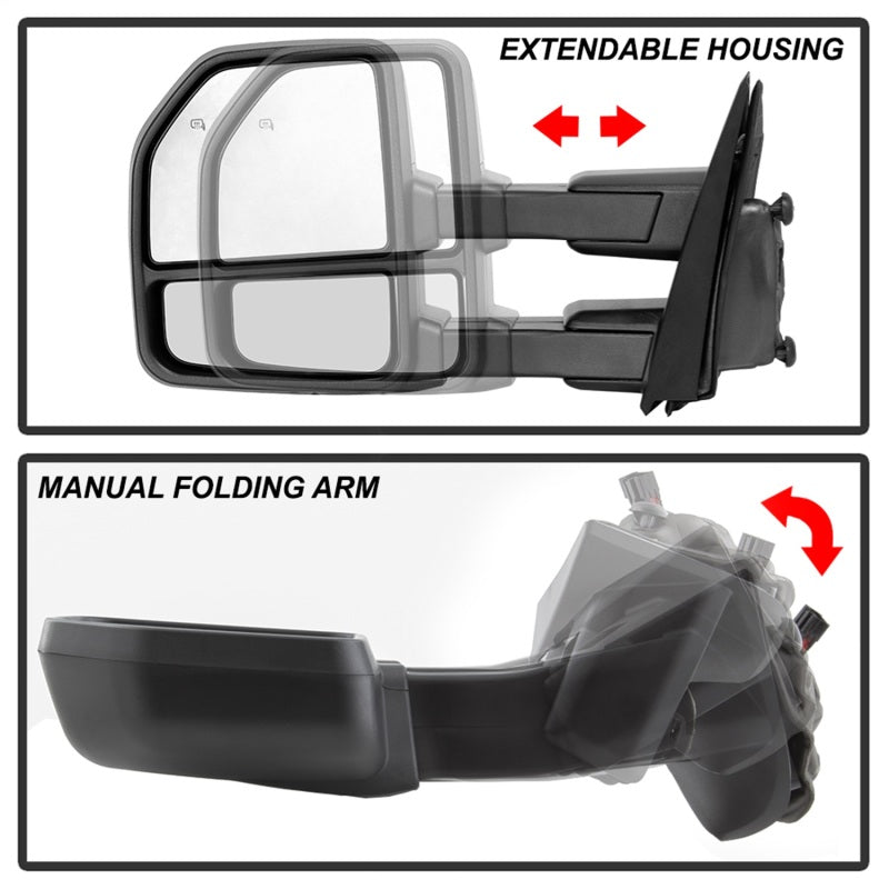 xTune 15-17 Ford F-150 Heated Telescoping Mirrors (Pair) (MIR-FF15015-G4-PWH-SET) SPYDER