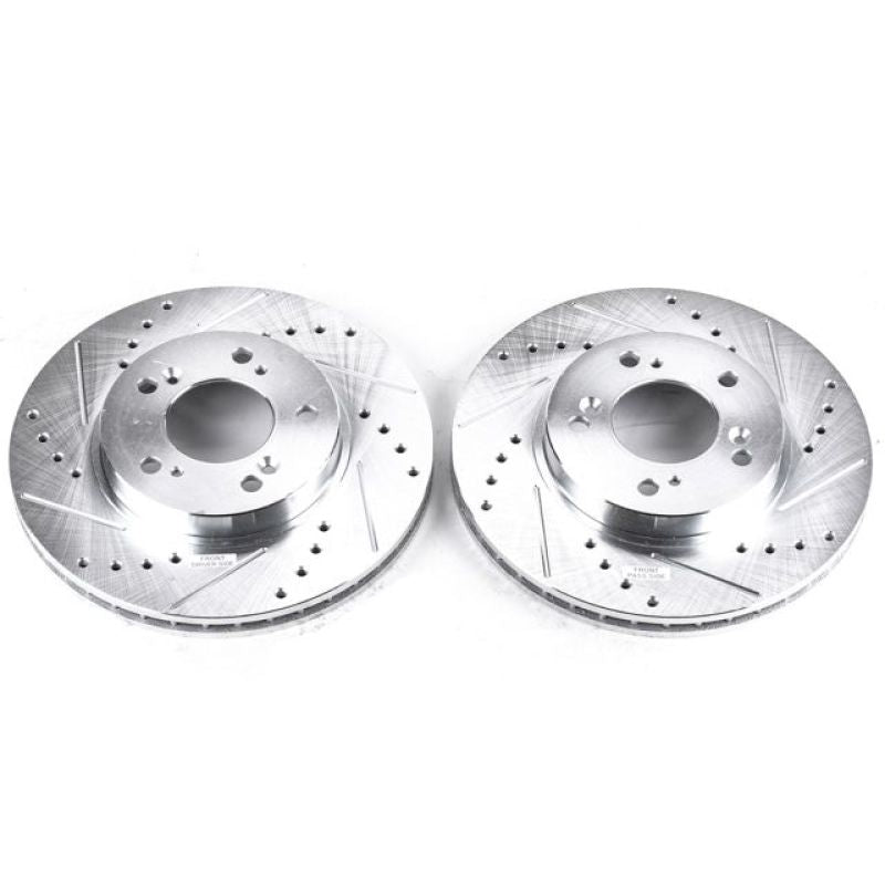 Power Stop 97-98 Acura Integra Front Evolution Drilled & Slotted Rotors - Pair