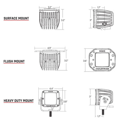 Rigid Industries Diffused Surface Mount Pair D-Series Pro - 502513 Rigid Industries