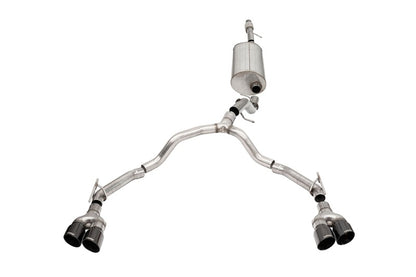 Corsa 21-22 Tahoe/GMC Yukon 4DR 5.3L 4WD Dual Rear 3in - 2.75in Sport Cat-Back DW 4in BLK Tips CORSA Performance