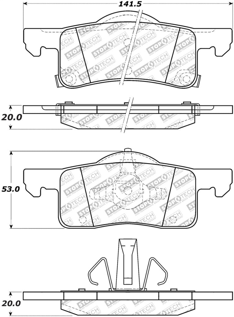 StopTech Street Disc Brake Pads - 305.09350