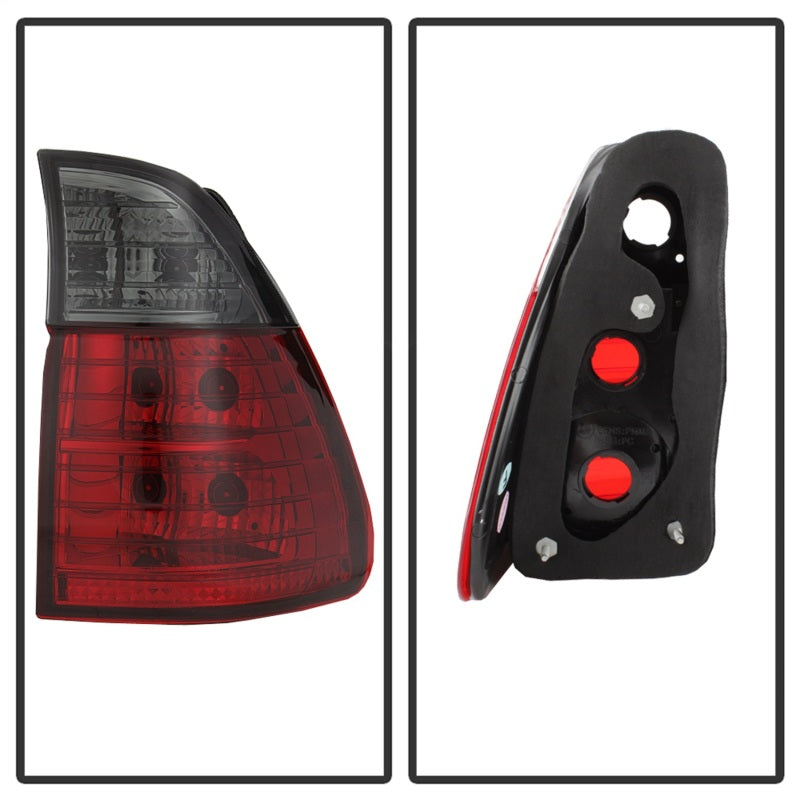 Spyder BMW E53 X5 00-06 4PCS Euro Style Tail Lights- Red Smoke ALT-YD-BE5300-RS SPYDER