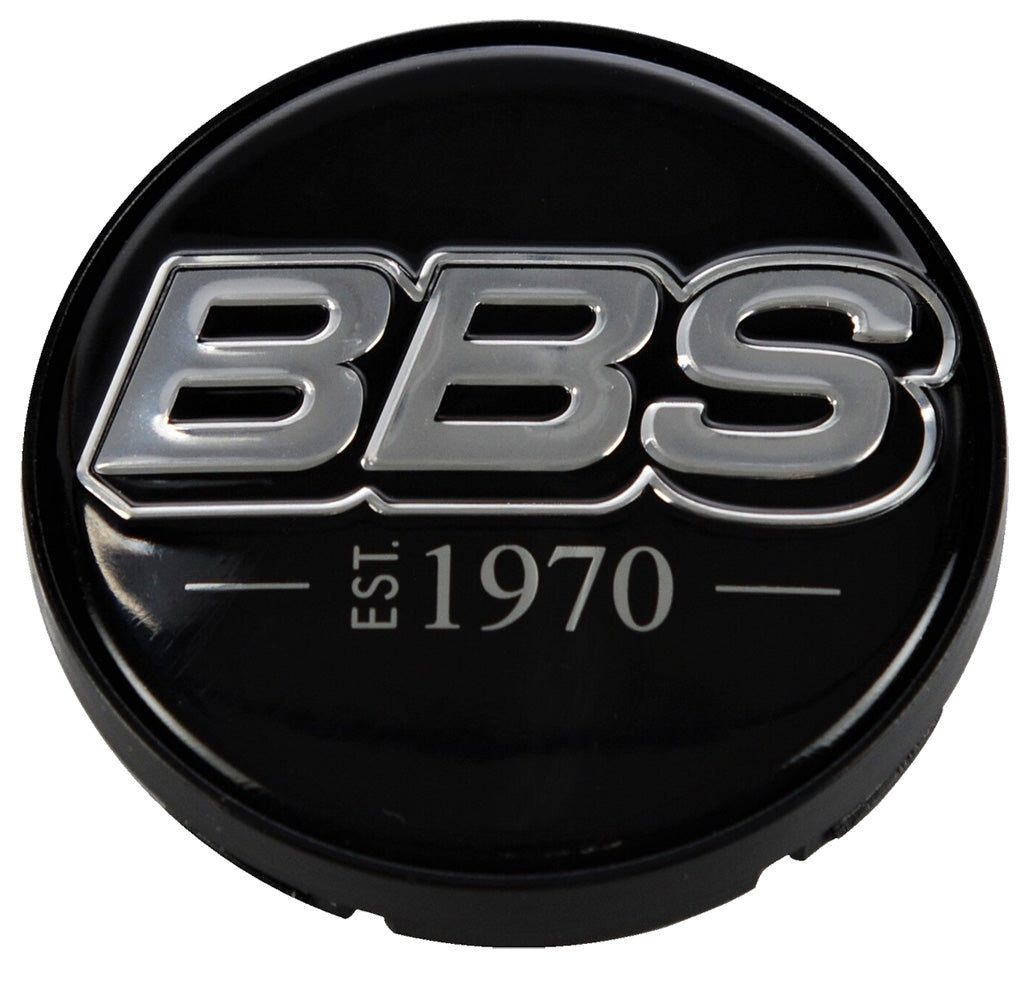 BBS LOGO Center Cap Set 56mm Black/Plat-Silver EST. 1970 HW58071044.4