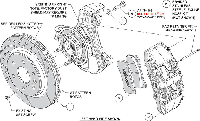 Wilwood 140-16804-R AERO6-DM Front Big Brake Kit Red Slotted Rotors for 2007-2018 GM 1500 Truck/SUV