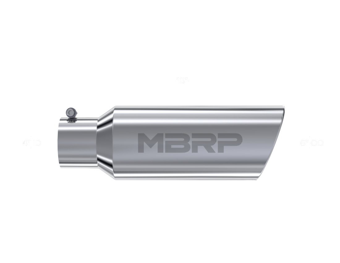 MBRP Universal Tip 6in OD Rolled End 4in Inlet 18in Length T304 - T5130