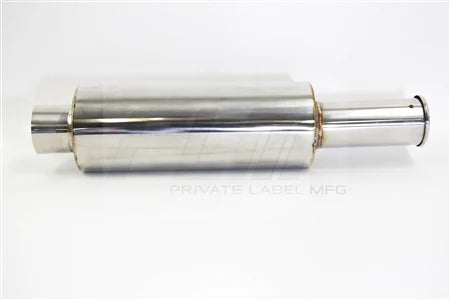 PLM Power Driven 2.5in Universal Rolled Tip Muffler - PLM-MUFFLER-SPN